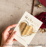 SAVE THE DATES acrylic gold magnets Luxory Save the Date Heart Magnet and Card, Gold Marrone Elegant Wedding Save The Dates Acrylic Heart4
