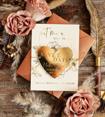 SAVE THE DATES acrylic gold magnets Personalised Save the Date Heart Magnet and Card, Gold Terracotta Elegant Wedding Save The Dates Acrylic Heart, Velvet Save The Date Cards8