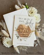 SAVE THE DATES acrylic gold magnets Personalised Gold Acrylic hexagon Save the Date Magnet and Card, ivory Wedding Save The Dates Plexi Magnets, Wedding Boho Save The Date Cards5