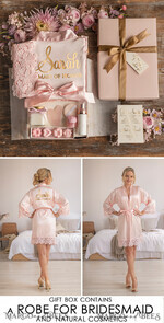BRIDESMAID/BEST MAN BOX WILL YOU BE MY BRIDESMAID Maid Of Honor Wedding Present Box, Satin Robe Bridesmaid Proposal, natural set for wedding16