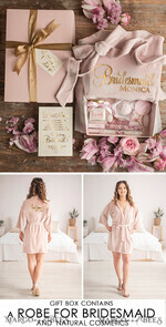 BRIDESMAID/BEST MAN BOX WILL YOU BE MY BRIDESMAID Maid of Honor Bridesmaid Present Velvet Robe, Thank you cosmetic GIFT BOX, natural spa sey29