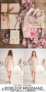 BRIDESMAID/BEST MAN BOX WILL YOU BE MY BRIDESMAID Bridesmaid Velvet wedding box, Luxury Blush Proposal Set, Natural Handmade Gift Box23