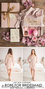 BRIDESMAID/BEST MAN BOX WILL YOU BE MY BRIDESMAID Bridesmaid Luxury Velvet Robe, Maid og Honor Gift Box, Spa Day cosmetic wedding set15