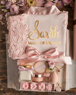 BRIDESMAID/BEST MAN BOX WILL YOU BE MY BRIDESMAID Maid Of Honor Wedding Present Box, Satin Robe Bridesmaid Proposal, natural set for wedding16