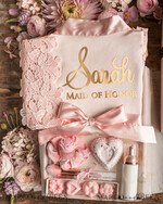 BRIDESMAID/BEST MAN BOX WILL YOU BE MY BRIDESMAID Bridesmaid Luxury Satin Robe, Maid og Honor Gift Box, Spa Day cosmetic wedding set16