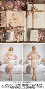 BRIDESMAID/BEST MAN BOX WILL YOU BE MY BRIDESMAID Maid Of Honor Wedding Present Box, Satin Robe Bridesmaid Proposal, natural set for wedding14