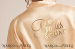 BRIDESMAID/BEST MAN BOX WEDDING ROBE  Cream Champaigne Beige Wedding Robe, BRIDE SQUAD, gold satin robe3