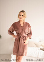 BRIDESMAID/BEST MAN BOX WEDDING ROBE  Rose Gold Velvet wedding Robe Bridesmaid Gift Robe with Gold Text, Custom bespoke wedding Robe5
