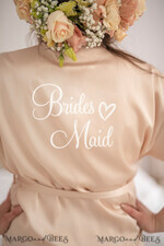 BRIDESMAID/BEST MAN BOX WEDDING ROBE  Satin wedding robe for maid of honor, cute present idea for bridesmaid, Bridesmaid Maid of Honor wedding robe6