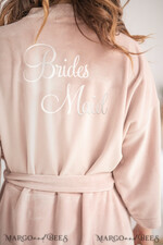 BRIDESMAID/BEST MAN BOX WEDDING ROBE  Blush wedding robe with gold foil inscription. velvet soft bridesmaid robe, bespoke wedding robe7