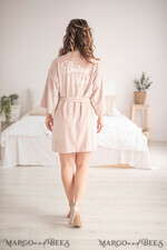 BRIDESMAID/BEST MAN BOX WEDDING ROBE  Blush wedding robe with gold foil inscription. velvet soft bridesmaid robe, bespoke wedding robe7