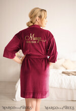 FRISCH VERHEIRATETES PAAR GESCHENKE Brautgeschenke Burgunderhochzeitsrobe für Braut und Brautjungfern, elegante mauve Burgunderhochzeit, Brautjungfer Brautrobe4