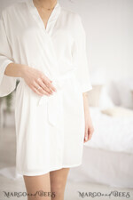 NEWLY WEDS COUPLE GIFTS Bride gifts Creme White Bride robe with gold inscription, Gold Bridal Robe, Velvet Robe for Bride Wedding, Elegant SOFT Wedding Robe11
