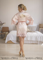 NEWLY WEDS COUPLE GIFTS Bride gifts Romantic couple present, Bridal Blush Pink Robe5