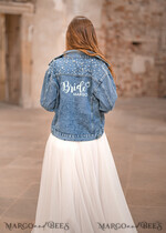 jeans wedding jacket denim bride, Text on the back, Name of the Bride8