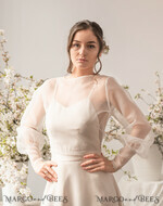 BRIDE bolero, robes, garter WEDDING BOLERO & SHRUGS Wedding Bolero Long Sleeve, Puff Sleeve Mesh Shrug,  Wedding Shrug bishop sleeve Women, Bridal Puff  Sleeve Coverup, Blouse for Bride,  Bridal Capelet, Wedding Dress Topper9