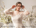 BRIDE bolero, robes, garter WEDDING BOLERO & SHRUGS Wedding Bolero Long Sleeve, Puff Sleeve Mesh Shrug,  Wedding Shrug bishop sleeve Women, Bridal Puff  Sleeve Coverup, Blouse for Bride,  Bridal Capelet, Wedding Dress Topper9