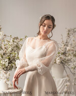 BRIDE bolero, robes, garter WEDDING BOLERO & SHRUGS Wedding Bolero Long Sleeve, Puff Sleeve Mesh Shrug,  Wedding Shrug bishop sleeve Women, Bridal Puff  Sleeve Coverup, Blouse for Bride,  Bridal Capelet, Wedding Dress Topper9