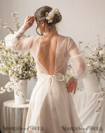 BRIDE bolero, robes, garter WEDDING BOLERO & SHRUGS Wedding Bolero Long Sleeve, Puff Sleeve Mesh Shrug,  Wedding Shrug bishop sleeve Women, Bridal Puff  Sleeve Coverup, Blouse for Bride,  Bridal Capelet, Wedding Dress Topper9