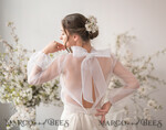 BRIDE bolero, robes, garter WEDDING BOLERO & SHRUGS Wedding Bolero Long Sleeve, Wedding Puff Sleeve Mesh Shrug, Bridal puff sleeved wedding Coverup, Blouse for Bride,  Bridal Blouse Shrug8