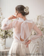 BRIDE bolero, robes, garter WEDDING BOLERO & SHRUGS Wedding Bolero Long Sleeve, Wedding Puff Sleeve Mesh Shrug, Bridal puff sleeved wedding Coverup, Blouse for Bride,  Bridal Blouse Shrug8
