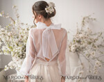 BRIDE bolero, robes, garter WEDDING BOLERO & SHRUGS Wedding Bolero Long Sleeve, Wedding Puff Sleeve Mesh Shrug, Bridal puff sleeved wedding Coverup, Blouse for Bride,  Bridal Blouse Shrug8