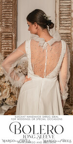 BRIDE bolero, robes, garter WEDDING BOLERO & SHRUGS Wedding Bolero Long Sleeve, Wedding Puff Sleeve Mesh Shrug, Bridal Bishop sleeved wedding Coverup, Blouse for Bride,  Bridal Capelet mesh13