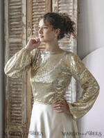 BRIDE bolero, robes, garter WEDDING BOLERO & SHRUGS Gold Sequin Wedding Bolero – Glamorous Long Sleeve Topper for Brides, Perfect for Autumn Weddings, New Year’s Eve Parties & Quinceañera Celebrations7