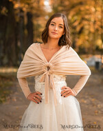 BRIDE bolero, robes, garter WEDDING BOLERO & SHRUGS Nude Velvet Wedding bolero long sleeve,Beige Shrug Women Wedding, Bridal Backless Cover, Jacket for Bride, Velvet Bridal Blouse Bridal Shrug 16