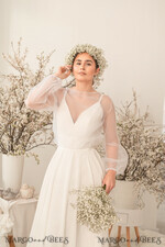 BRIDE bolero, robes, garter WEDDING BOLERO & SHRUGS White Chifon Wedding bolero long sleeve Shrug Women Wedding, Bridal Backless Cover, Jacket for Bride,  Bridal Blouse Bridal Shrug 10