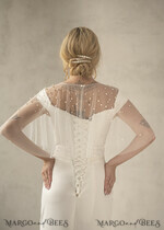 BRIDE bolero, robes, garter WEDDING BOLERO & SHRUGS bolero or jacket for Bride, elegant wedding bolero, tulle cover with pearls, wedding poncho6