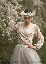 BRIDE bolero, robes, garter WEDDING BOLERO & SHRUGS Delicate Velvet Wedding Bolero, blouse or bolero, wedding bolero, Beige wedding velvet bolero or cover for Bride6