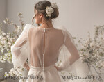 BRIDE bolero, robes, garter WEDDING BOLERO & SHRUGS Wedding Bolero Long Sleeve, Wedding Puff Sleeve Mesh Shrug, Bridal Bishop sleeved wedding Coverup, Blouse for Bride,  Bridal Capelet mesh11