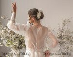 BRIDE bolero, robes, garter WEDDING BOLERO & SHRUGS Wedding Bolero Long Sleeve, Wedding Puff Sleeve Mesh Shrug, Bridal Bishop sleeved wedding Coverup, Blouse for Bride,  Bridal Capelet mesh11