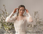 BRIDE bolero, robes, garter WEDDING BOLERO & SHRUGS Wedding Bolero Long Sleeve, Wedding Puff Sleeve Mesh Shrug, Bridal Bishop sleeved wedding Coverup, Blouse for Bride,  Bridal Capelet mesh11