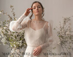 BRIDE bolero, robes, garter WEDDING BOLERO & SHRUGS Wedding Bolero Long Sleeve, Wedding Puff Sleeve Mesh Shrug, Bridal Bishop sleeved wedding Coverup, Blouse for Bride,  Bridal Capelet mesh11