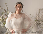 BRIDE bolero, robes, garter WEDDING BOLERO & SHRUGS Wedding Bolero Long Sleeve, Wedding Puff Sleeve Mesh Shrug, Bridal Bishop sleeved wedding Coverup, Blouse for Bride,  Bridal Capelet mesh11