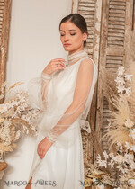 BRIDE bolero, robes, garter WEDDING BOLERO & SHRUGS Wedding Bolero Long Sleeve, Wedding Puff Sleeve Mesh Shrug, Bridal Bishop sleeved wedding Coverup, Blouse for Bride,  Bridal Capelet mesh17