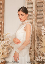 BRIDE bolero, robes, garter WEDDING BOLERO & SHRUGS Wedding Bolero Long Sleeve, Wedding Puff Sleeve Mesh Shrug, Bridal Bishop sleeved wedding Coverup, Blouse for Bride,  Bridal Capelet mesh17