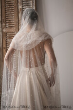 BRIDE bolero, robes, garter WEDDING BOLERO & SHRUGS bolero or jacket for Bride, elegant wedding bolero, tulle cover with pearls, wedding poncho12