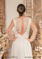 BRIDE bolero, robes, garter WEDDING BOLERO & SHRUGS Lace Wedding Bolero Long Sleeve, Wedding Puff Sleeve Mesh Shrug, Bridal Bishop sleeved wedding  Lace Coverup, Lace Blouse for Bride,  Bridal Capelet mesh25
