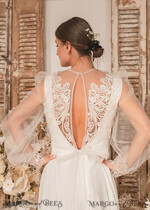 BRIDE bolero, robes, garter WEDDING BOLERO & SHRUGS Lace Wedding Bolero Long Sleeve , Bare Back Lace, Wedding Puff Sleeve Mesh Shrug, Bridal Bishop sleeved wedding  Lace Coverup, Lace Blouse for Bride,  Bridal Capelet mesh30