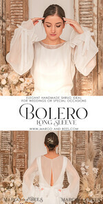 BRIDE bolero, robes, garter WEDDING BOLERO & SHRUGS Wedding Bolero Long Sleeve, Wedding Puff Sleeve Mesh Shrug, Bridal Bishop sleeved wedding Coverup, Blouse for Bride,  Bridal Capelet mesh17
