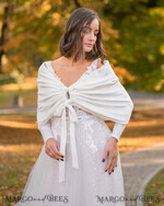 BRIDE bolero, robes, garter WEDDING BOLERO & SHRUGS Ivory Wedding bolero long sleeve Shrug Women Wedding, Wedding dress Topper, Bridal Sweater Coverup, Jacket for Bride,  Bridal Blouse Bridal Shrug 26