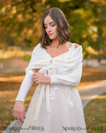 BRIDE bolero, robes, garter WEDDING BOLERO & SHRUGS Ivory Wedding bolero long sleeve Shrug Women Wedding, Wedding dress Topper, Bridal Sweater Coverup, Jacket for Bride,  Bridal Blouse Bridal Shrug 26