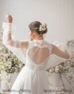 BRIDE bolero, robes, garter WEDDING BOLERO & SHRUGS Wedding Bolero Long Sleeve, Puff Sleeve Mesh Shrug, Shrug Women Wedding, Bridal Puff  Sleeve Coverup, Blouse for Bride,  Bridal Blouse Shrug, Blouse for bride12