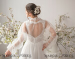 BRIDE bolero, robes, garter WEDDING BOLERO & SHRUGS Wedding Bolero Long Sleeve, Puff Sleeve Mesh Shrug, Shrug Women Wedding, Bridal Puff  Sleeve Coverup, Blouse for Bride,  Bridal Blouse Shrug, Blouse for bride12