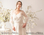 BRIDE bolero, robes, garter WEDDING BOLERO & SHRUGS Wedding Bolero Long Sleeve, Puff Sleeve Mesh Shrug,  Wedding Shrug bishop sleeve Women, Bridal Puff  Sleeve Coverup, Blouse for Bride,  Bridal Capelet, Wedding Dress Topper12