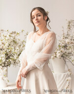 BRIDE bolero, robes, garter WEDDING BOLERO & SHRUGS Wedding Bolero Long Sleeve, Puff Sleeve Mesh Shrug,  Wedding Shrug bishop sleeve Women, Bridal Puff  Sleeve Coverup, Blouse for Bride,  Bridal Capelet, Wedding Dress Topper12