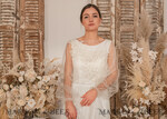 BRIDE bolero, robes, garter WEDDING BOLERO & SHRUGS Lace Wedding Bolero Long Sleeve , Bare Back Lace, Wedding Puff Sleeve Mesh Shrug, Bridal Bishop sleeved wedding  Lace Coverup, Lace Blouse for Bride,  Bridal Capelet mesh15